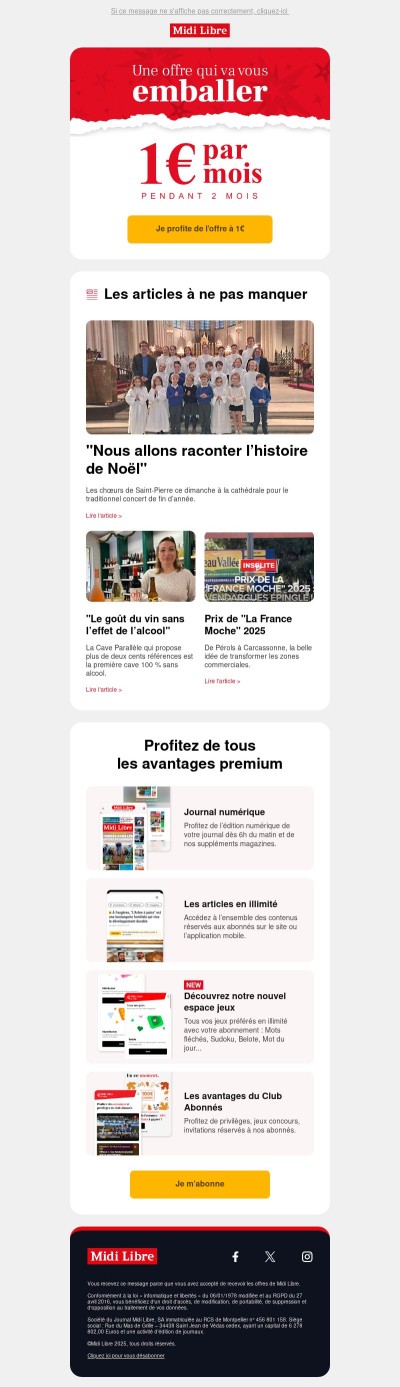 🎁 Offre spéciale : Midi Libre en illimité pour 1€/mois