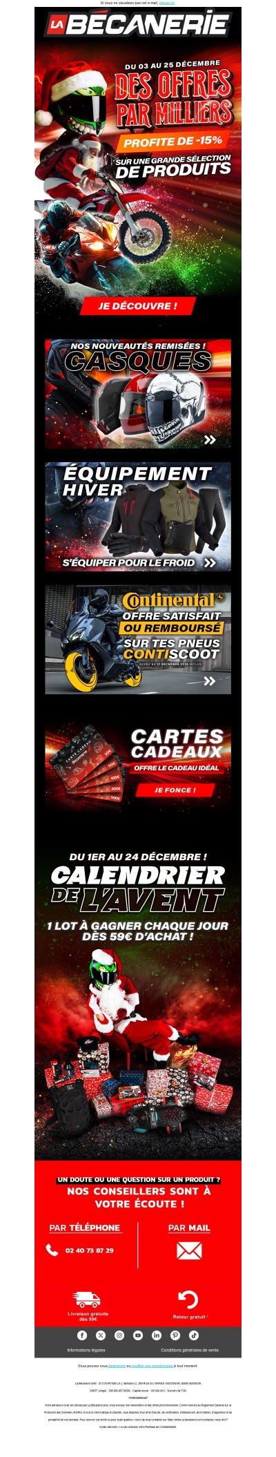 Les offres de Noël pour la moto et le pilote sont à retrouver à la Bécanerie !
