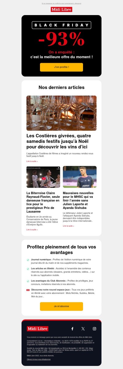 Offre Black Friday : économisez 93 % sur l’abonnement premium
