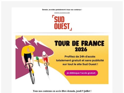 L'actu gratuite pour le Tour de France ! 🚵