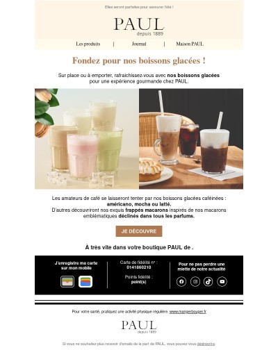 Nos boissons glacées n'attendent plus que vous ! ❄