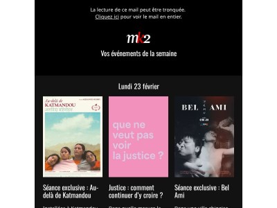 Vos évènements de la semaine 