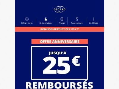 Votre commande vous rapporte jusqu’à 25€ 🎟️