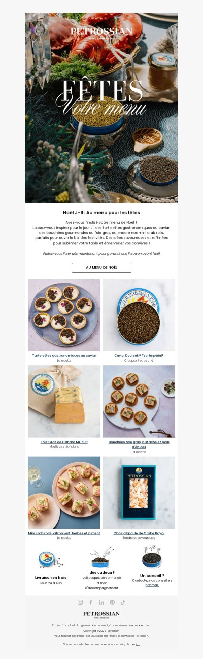 ⌛ J-9 avant Noël : Commandez votre menu de fêtes 🎄