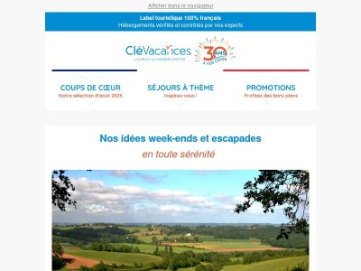 💡 Idées week-ends et escapades en toute sérénité