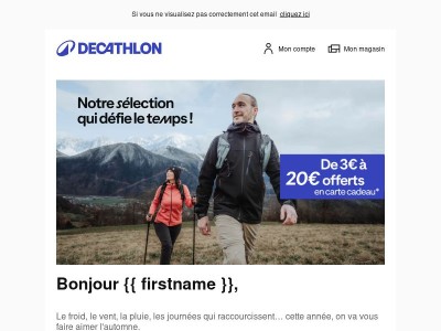 De 3€ à 20€ offerts en carte cadeaux