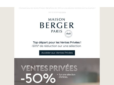 Ventes Privées : -50% pour bien commencer l'année ! 🎉