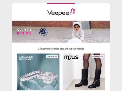 Aujourd'hui : Atelier du Diamant, Mjus, The Time of Bocha et 22 autres ventes sur Veepee