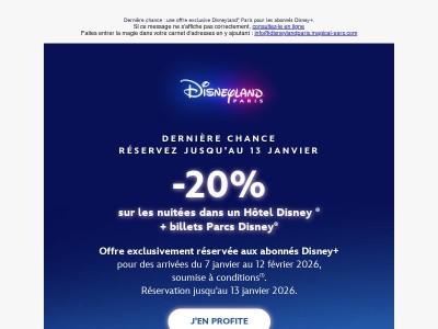 -20% sur votre séjour grâce à Disney+ ! ✨
