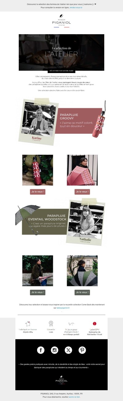 Découvrez la sélection des femmes de l'atelier rien que pour vous {{ lastname }} !😊♥️