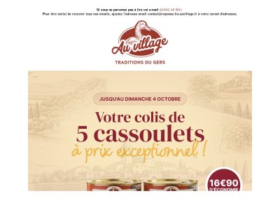 Votre colis de 5 cassoulets à prix exceptionnel 😱