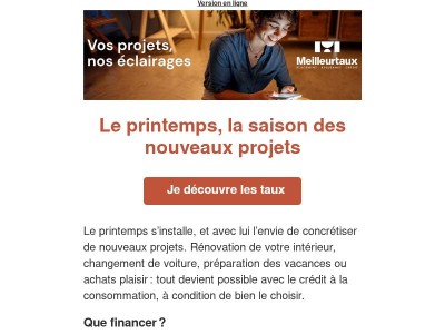 Printemps : concrétisez vos projets