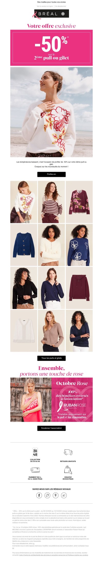 Votre offre : -50% sur votre 2ème pull ou gilet ✨