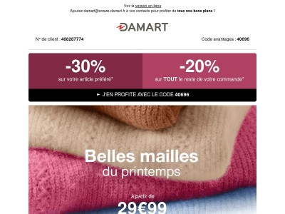Spécial mailles : -30% sur votre préféré ❤️‍🔥