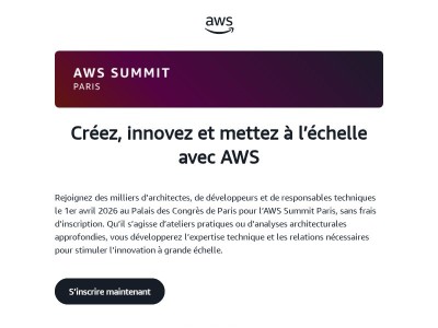 Participez à l’AWS Summit Paris