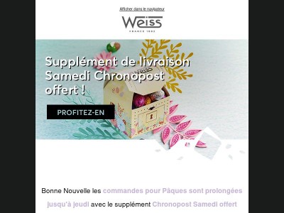 Les commandes pour Pâques prolongées
