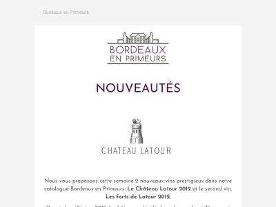 Dernières sorties : Château Latour 2012  !