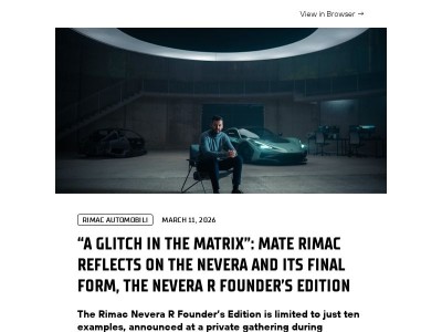 “A Glitch in the Matrix”: Mate Rimac Reflects on the Nevera and its Final Form, the Nevera R Founder’s Edition