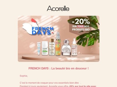 ✨ Les French Days sont là : -20% sur tout le site
