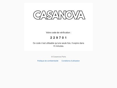 Votre code est : 229701