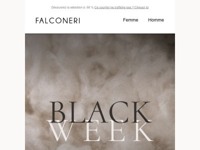 Black Week Falconeri en avant-première en ligne