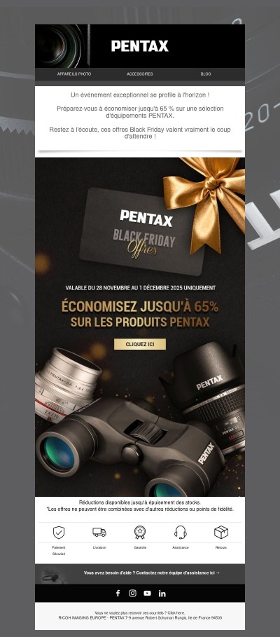 👀 À venir très bientôt ! Ne manquez pas nos offres Black Friday !