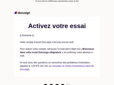 Dernier rappel: activez votre essai Docusign