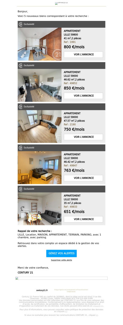  5 biens correspondant à votre recherche  