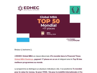 Le classement 2026 du Financial Times est sorti