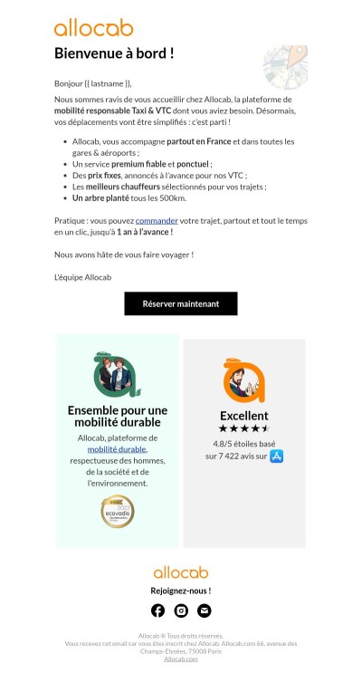 {{ lastname }}, bienvenue chez Allocab