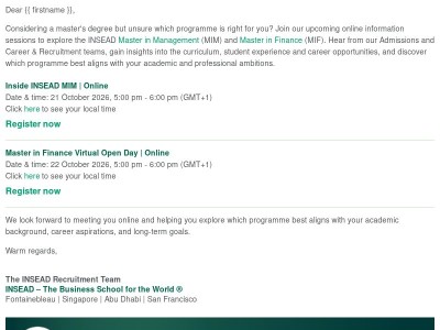 Discover your ideal master's programme
