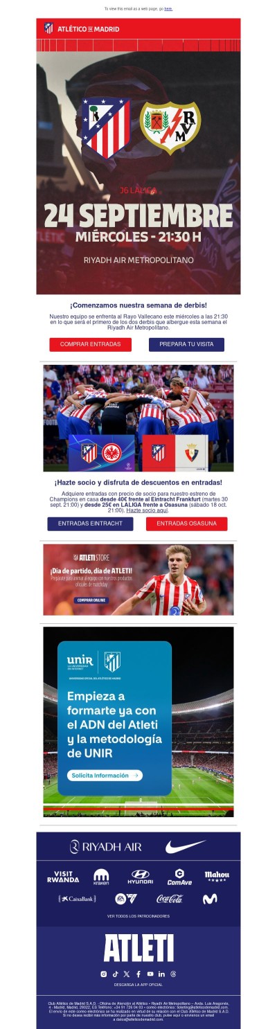 Atleti-Rayo. ¡Comenzamos nuestra semana de derbis!