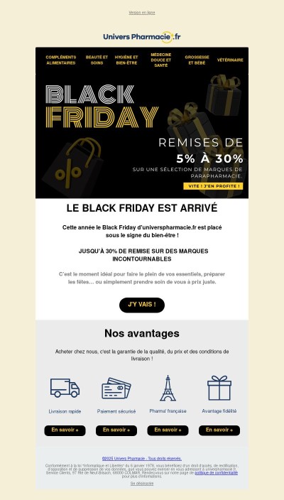 {{ firstname }}, le Black Friday est arrivé sur universpharmacie.fr ! 🤩