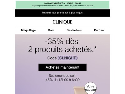 -35 % dès 2 produits achetés pour la Nuit la plus longue 🌙