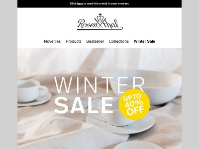 Winter Sale at Rosenthal – up to 40% off ⚡