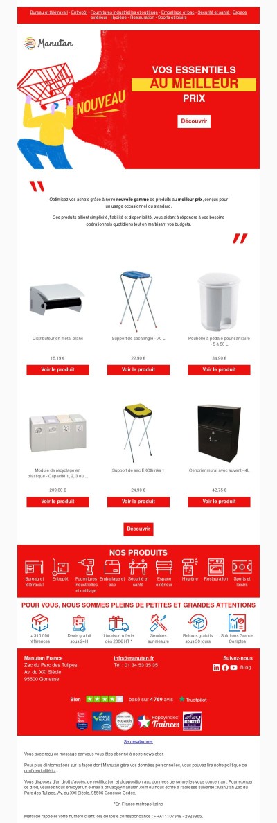 Optez pour les essentiels au meilleur prix !