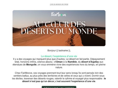 Le désert, l’expérience d’une vie