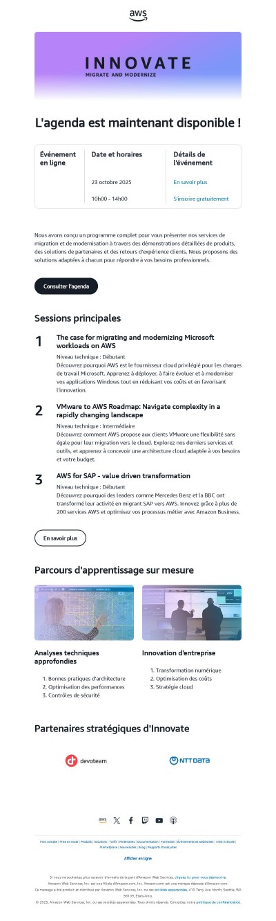 [Agenda disponible] Parcours de migration Microsoft, VMware & SAP | AWS EMEA Innovate