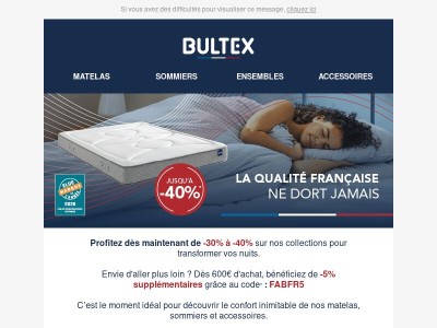 NOUVEAU PACK | Matelas Vitalift + 2 oreillers OFFERTS