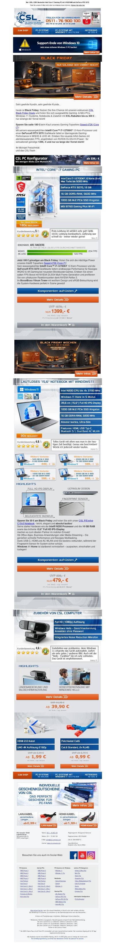 Black Friday Highlights: PCs, Notebooks und Zubehör zu Top Preisen - Nur solange der Vorrat reicht