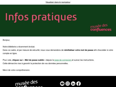 Notre billetterie a récemment évolué.