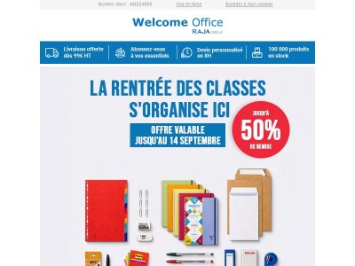 Offre spéciale rentrée scolaire : jusqu'à 50%