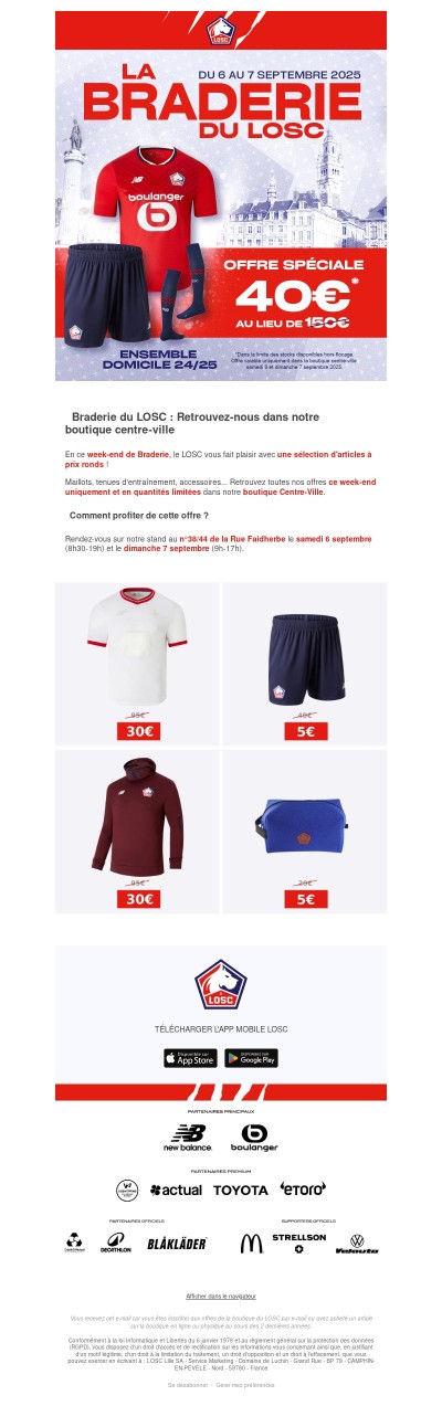 ⚜️ Top départ de la Braderie du LOSC en boutique centre-ville !