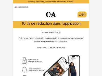 Téléchargez l’application et recevez 10 % de réduction 