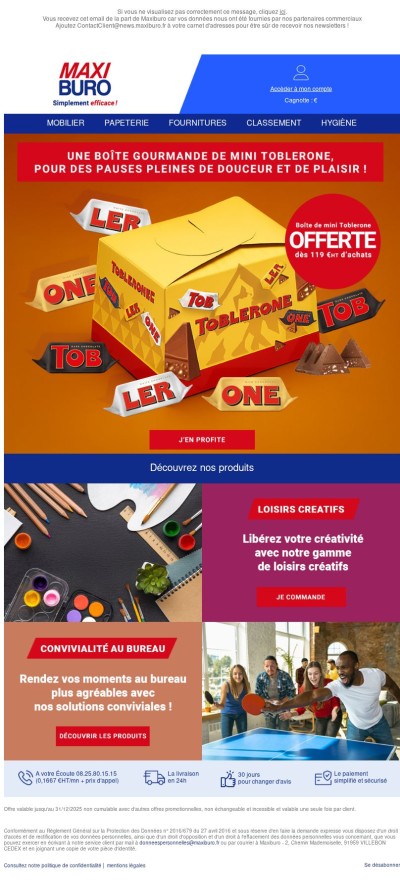 🍫 Pas n’importe quel chocolat… des Toblerone offerts !