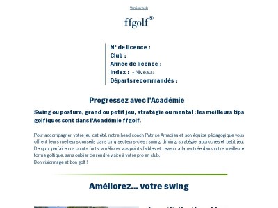 🏌️‍♂️ Progressez avec l'Académie ffgolf