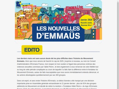 Les Nouvelles d'Emmaüs - Janvier 2025