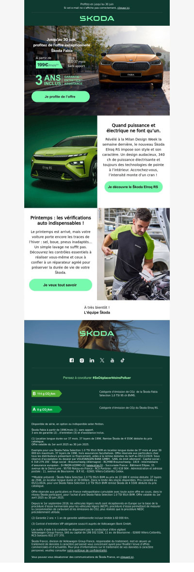 Retrouvez la Škoda Fabia à partir de 199€/mois