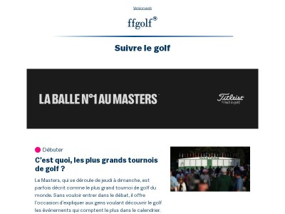 Votre rendez-vous ffgolf (09/04/26)