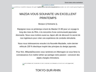 {{ firstname }}, ce printemps, restez à la pointe de l’actualité sur l’univers Mazda